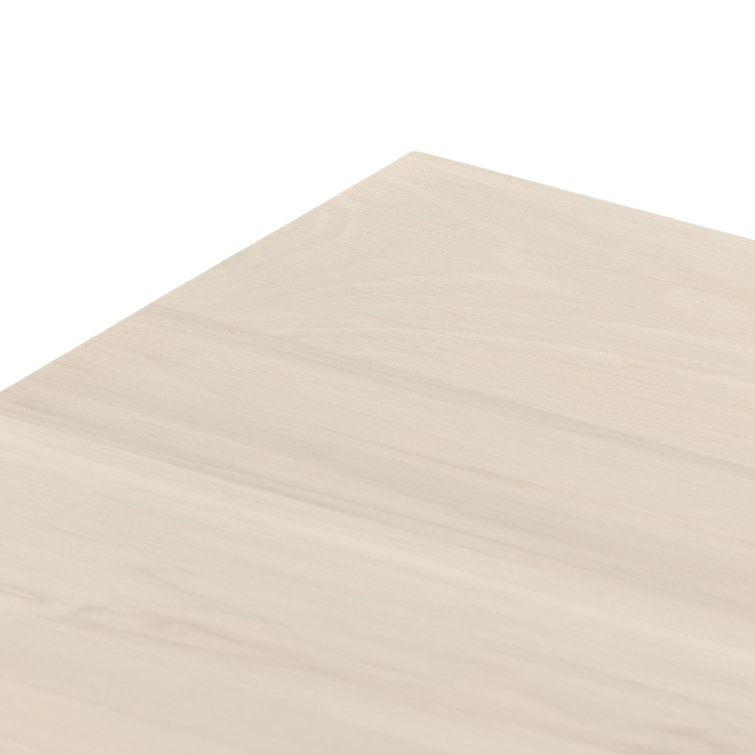 Dove Poplar Contemporary White Home Office Desk with 3 Drawers