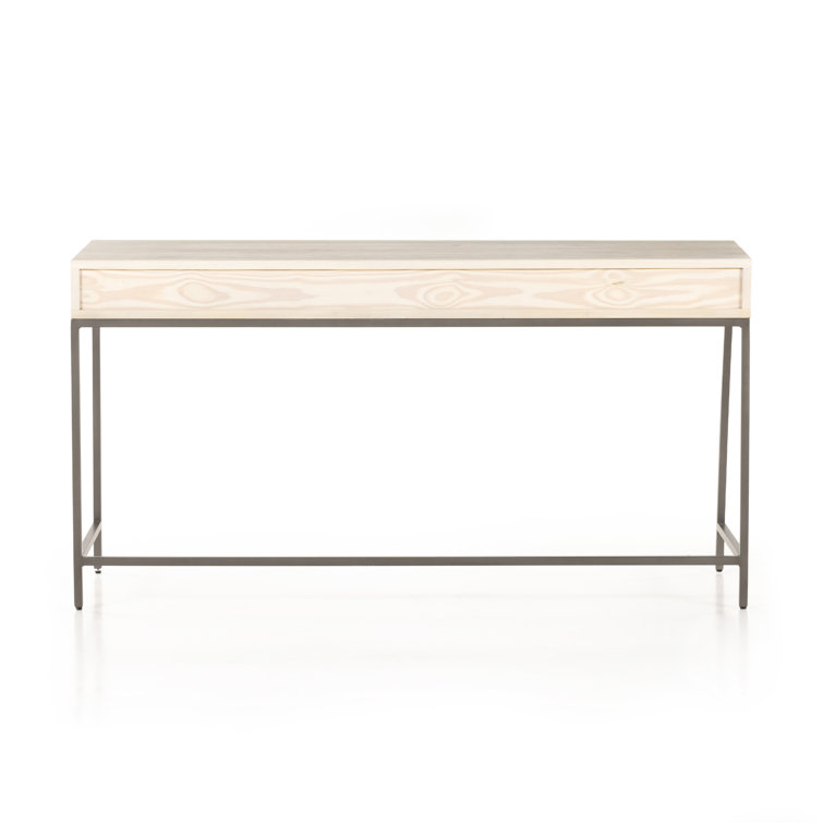 Dove Poplar Contemporary White Home Office Desk with 3 Drawers