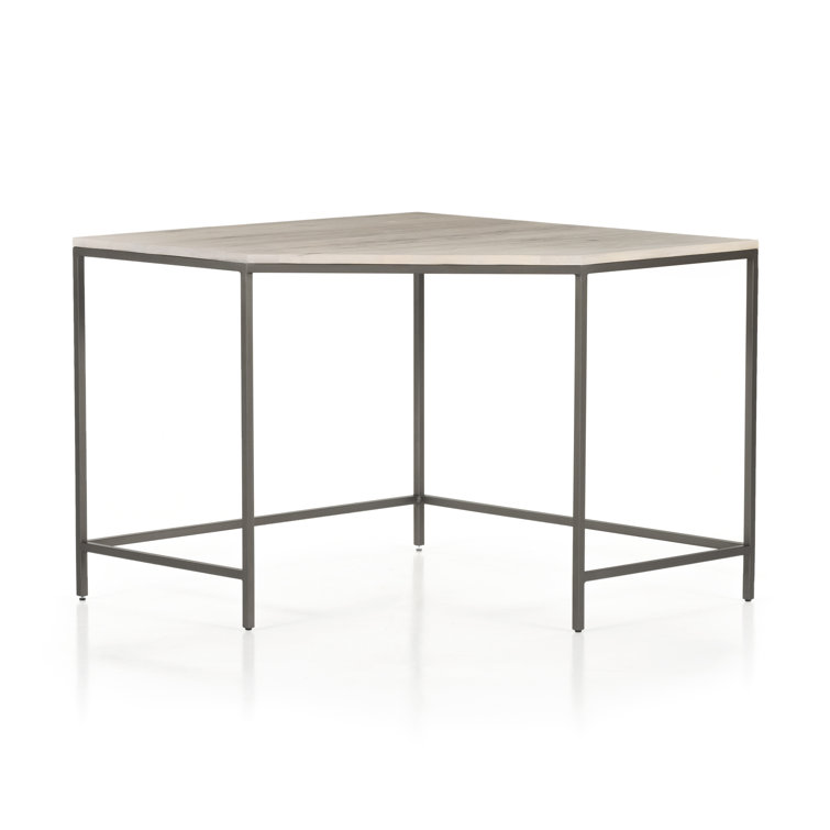 Dove Poplar and Iron Midcentury Corner Desk