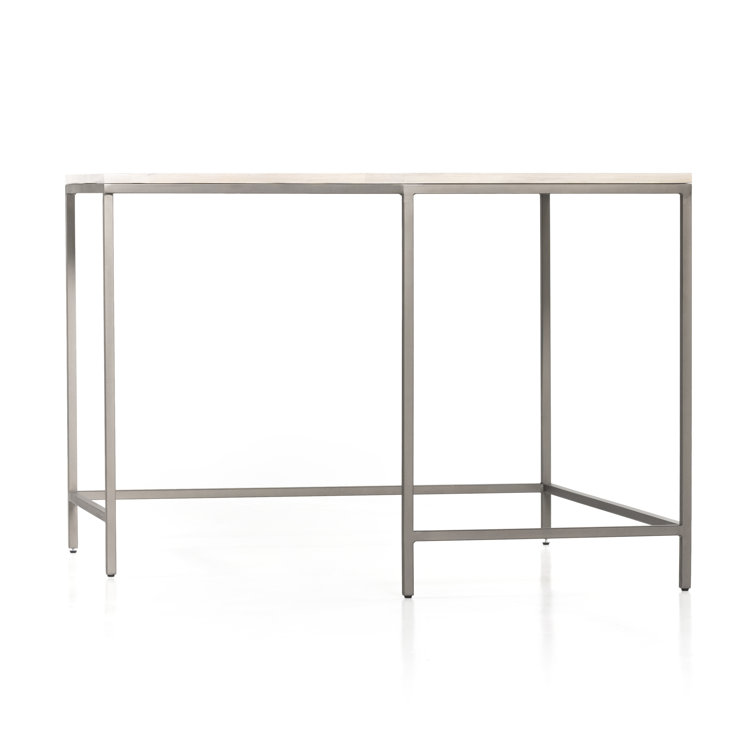 Dove Poplar and Iron Midcentury Corner Desk