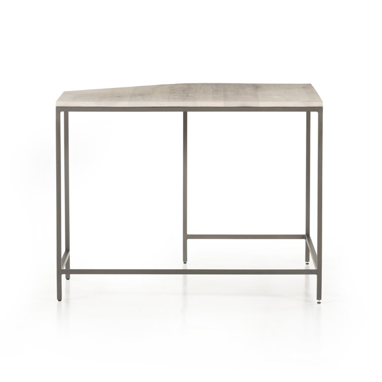 Dove Poplar and Iron Midcentury Corner Desk