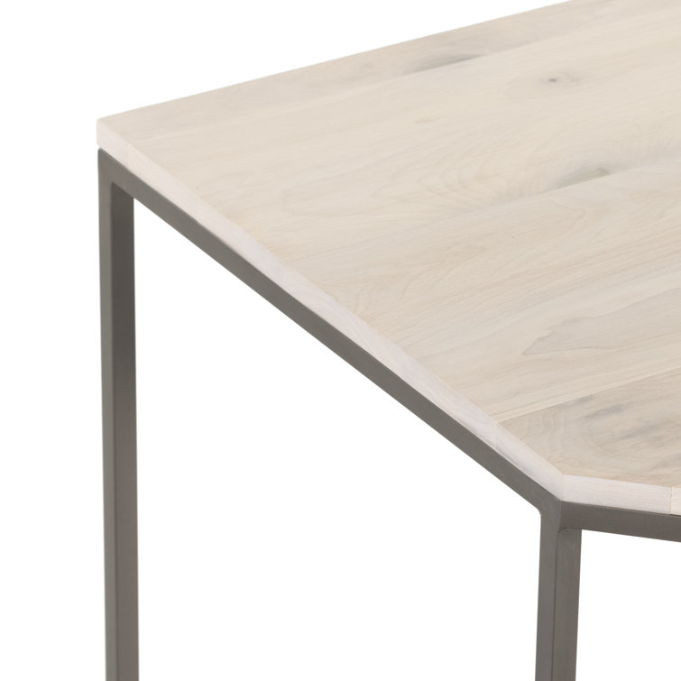 Dove Poplar and Iron Midcentury Corner Desk