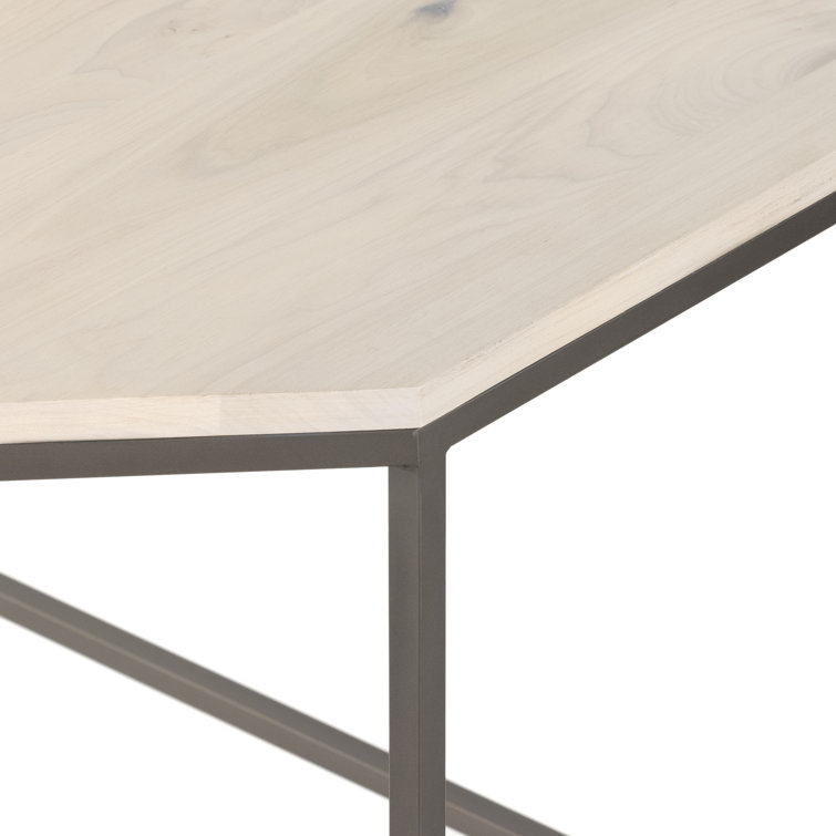 Dove Poplar and Iron Midcentury Corner Desk