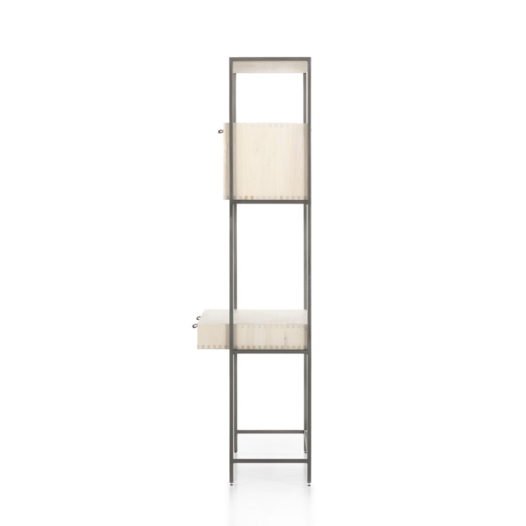 Dove Poplar Contemporary Modular Wall Desk with Leather Pulls