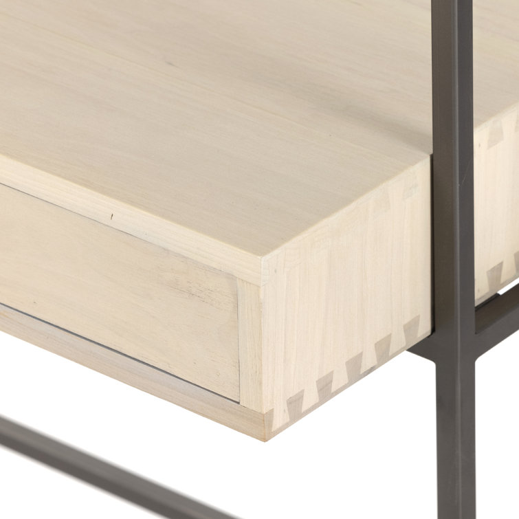 Dove Poplar Contemporary Modular Wall Desk with Leather Pulls