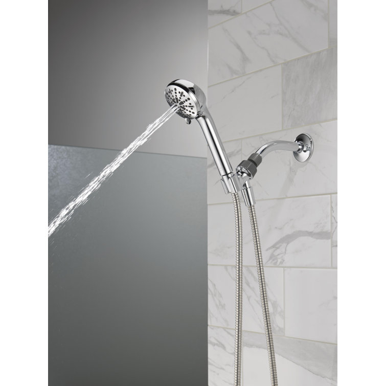 Chrome Adjustable Handheld Multi-Head Shower with Pulse