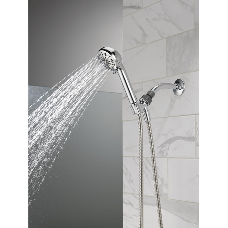 Chrome Adjustable Handheld Multi-Head Shower with Pulse
