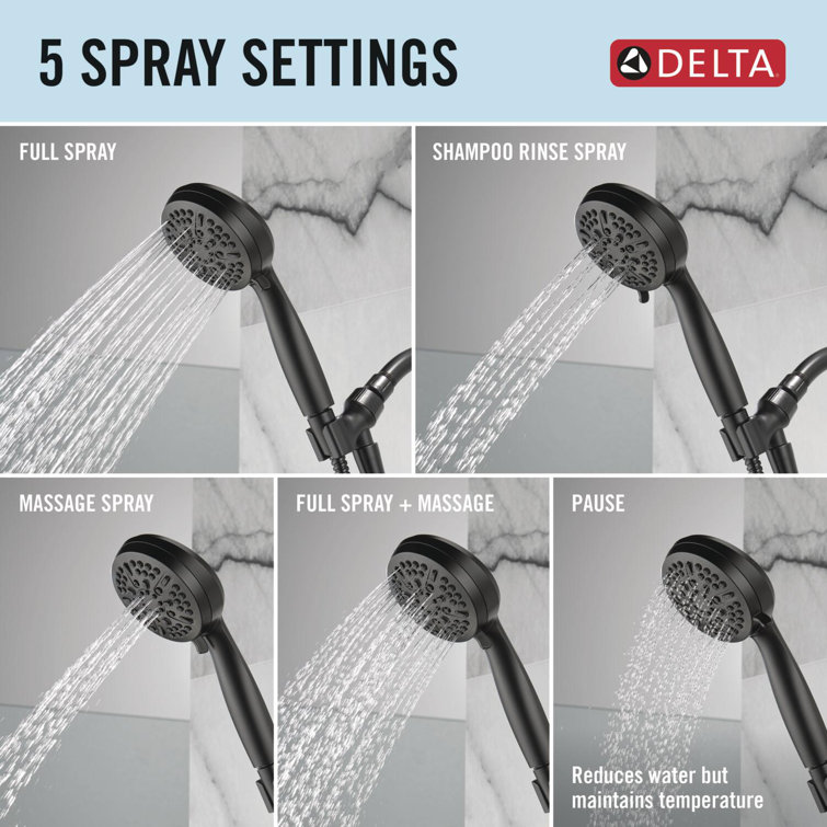 Matte Black Adjustable Handheld Multi-Head Shower System
