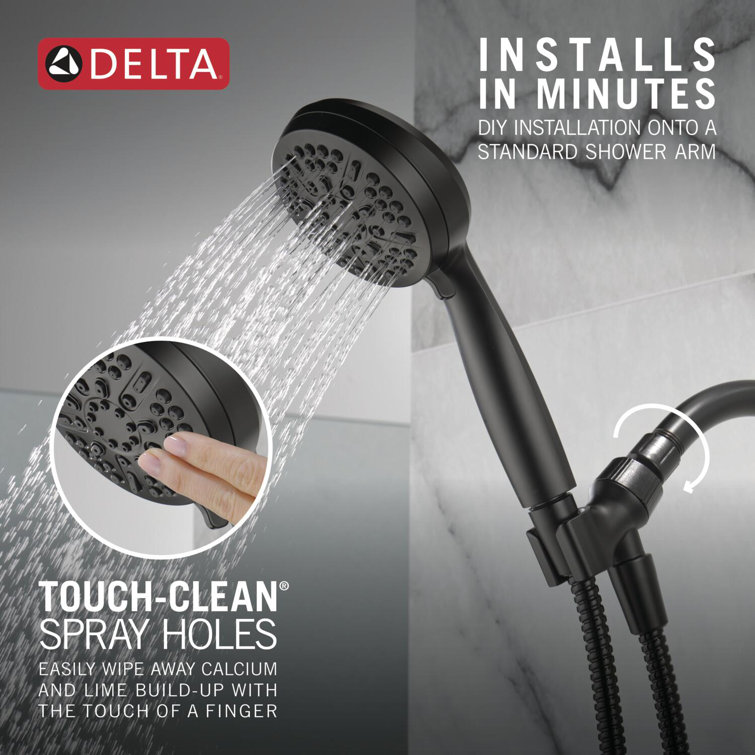 Matte Black Adjustable Handheld Multi-Head Shower System