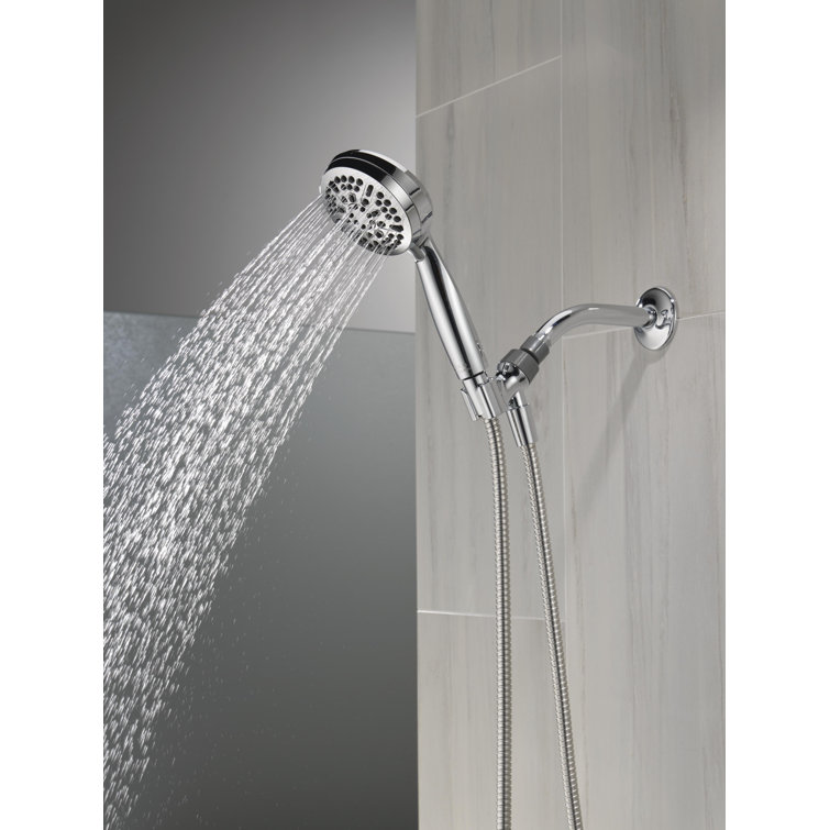 Chrome Adjustable Height Multi-Head Handheld Shower with Pulse