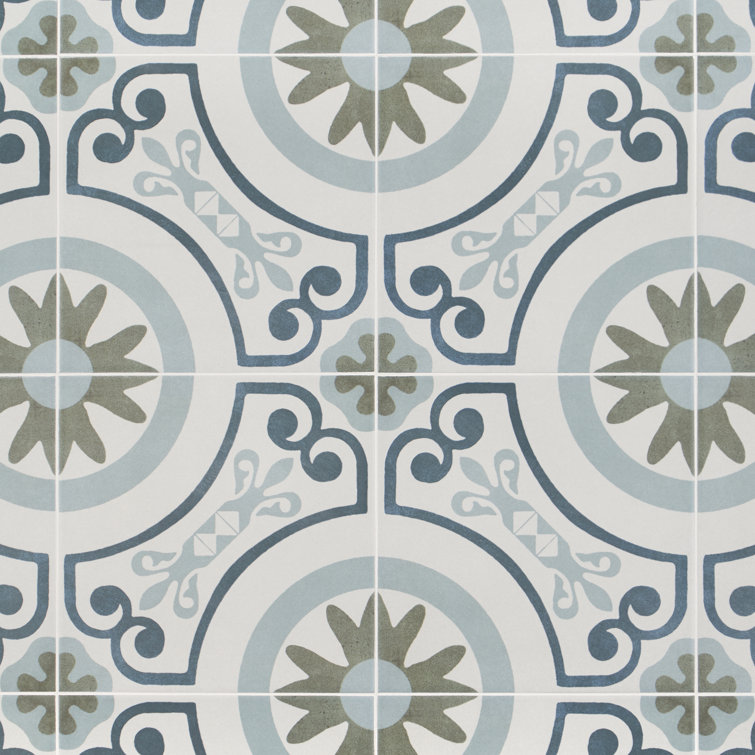 Aster Garden Square 9" x 9" Matte Porcelain Floor and Wall Tile