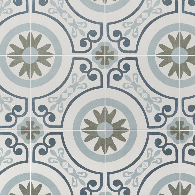 Aster Garden Square 9" x 9" Matte Porcelain Floor and Wall Tile