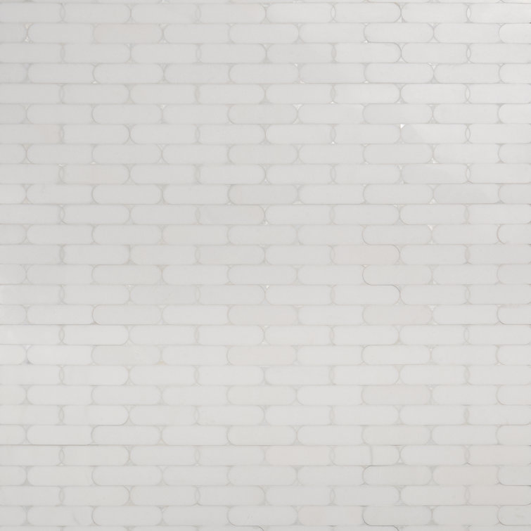 Nadine White Polished Marble Mosaic Wall Tile