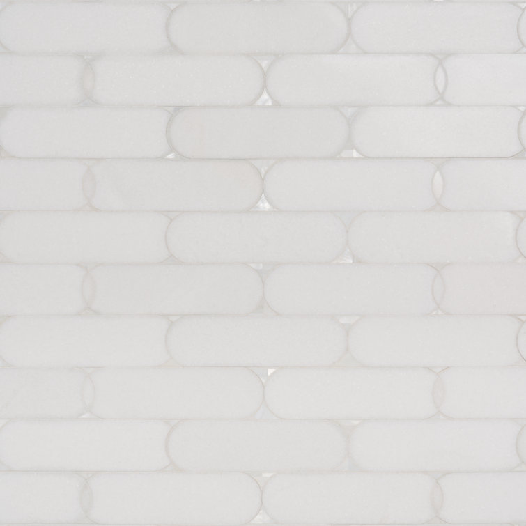 Nadine White Polished Marble Mosaic Wall Tile