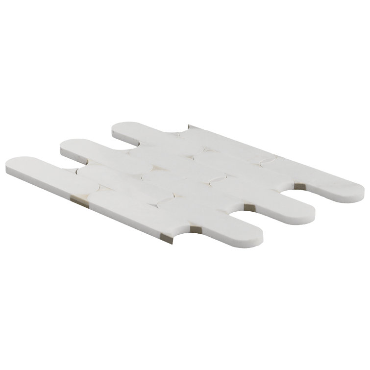 Nadine White Polished Marble Mosaic Wall Tile