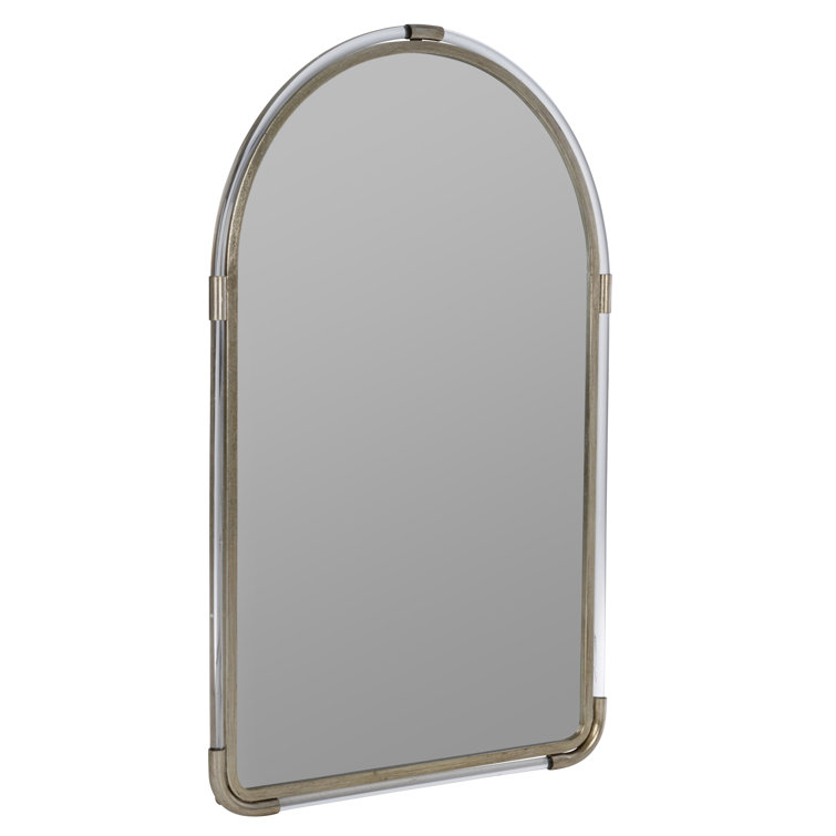 Leila Transitional Arch Wall Mirror with Silver and Champagne Accents