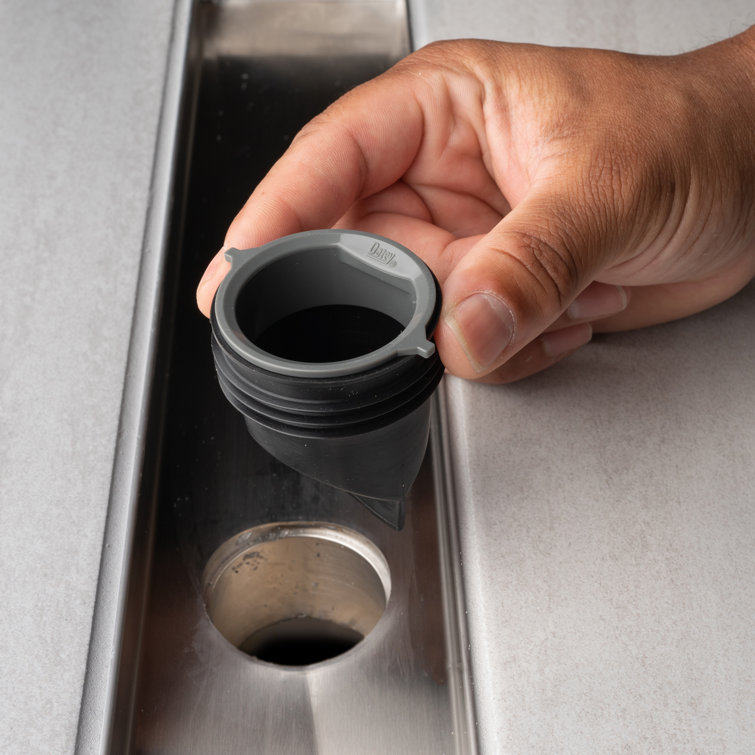 Black PVC 2-Inch Drain Seal for Linear and Decorative Shower Drains