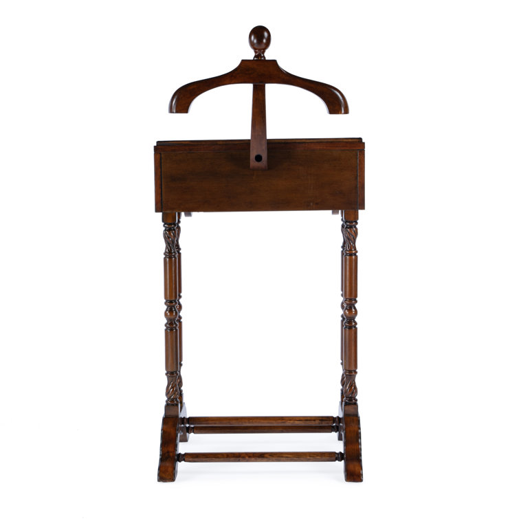 Antique Cherry Wood Valet Stand with Drawers