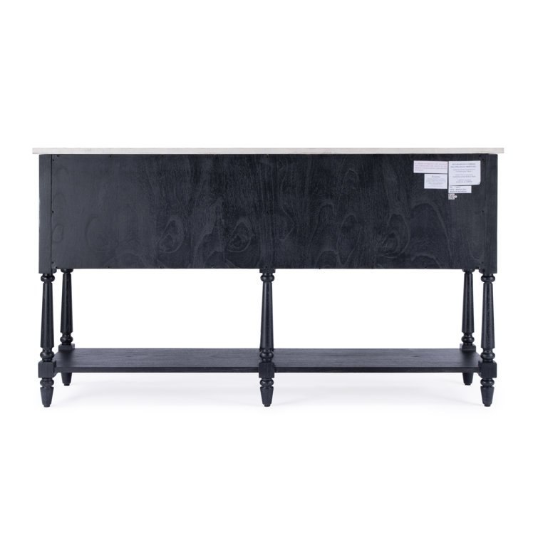 Danielle 65" Black Marble Top Transitional Sideboard