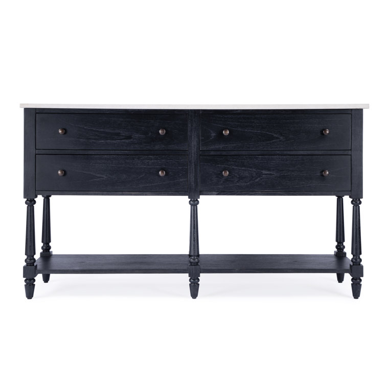 Danielle 65" Black Marble Top Transitional Sideboard