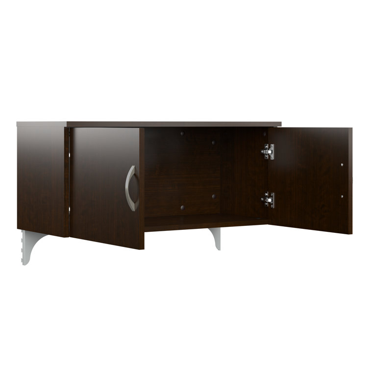 Mocha Cherry L-Shaped 3 Person Cubicle Desk with Storage