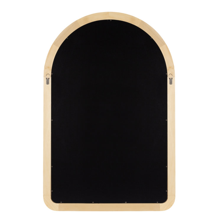 Natural Arched Wooden Wall Mirror 36" x 24"