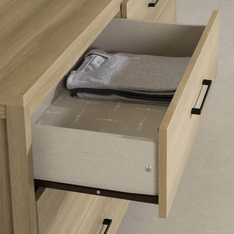 Natural Ash Double 6-Drawer Dresser with Slim Handles