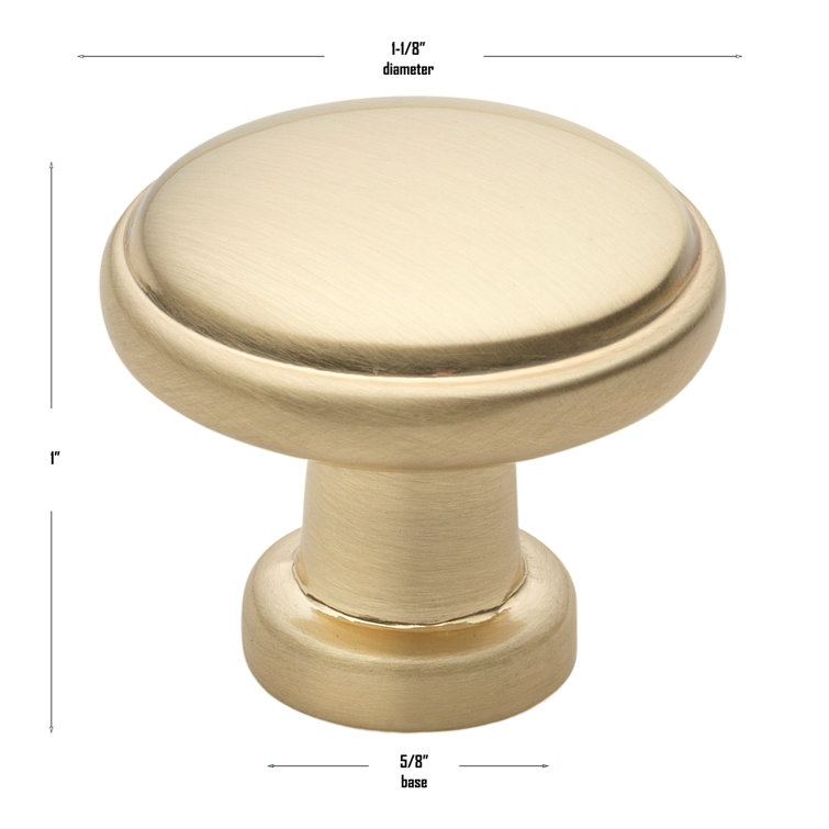 Champagne Gold Round Zinc Alloy Cabinet Knob Multipack
