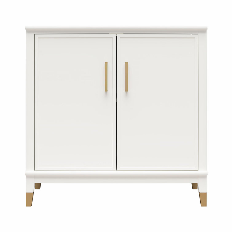 White MDF 2-Door Accent Cabinet with Adjustable Shelving