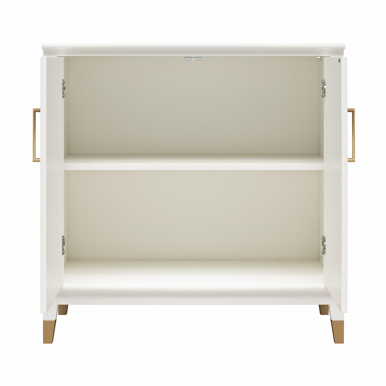 White MDF 2-Door Accent Cabinet with Adjustable Shelving