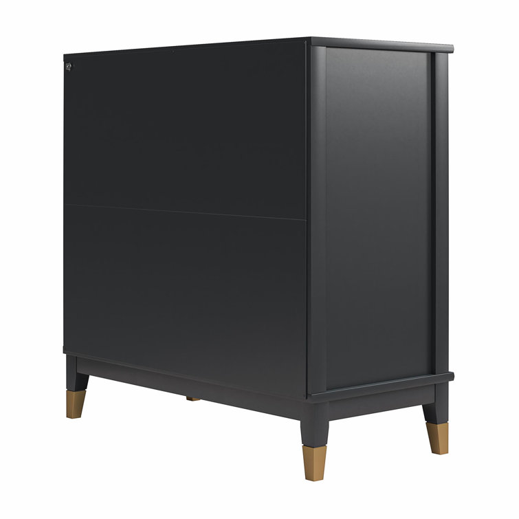 Black MDF 2-Door Accent Cabinet with Adjustable Shelving