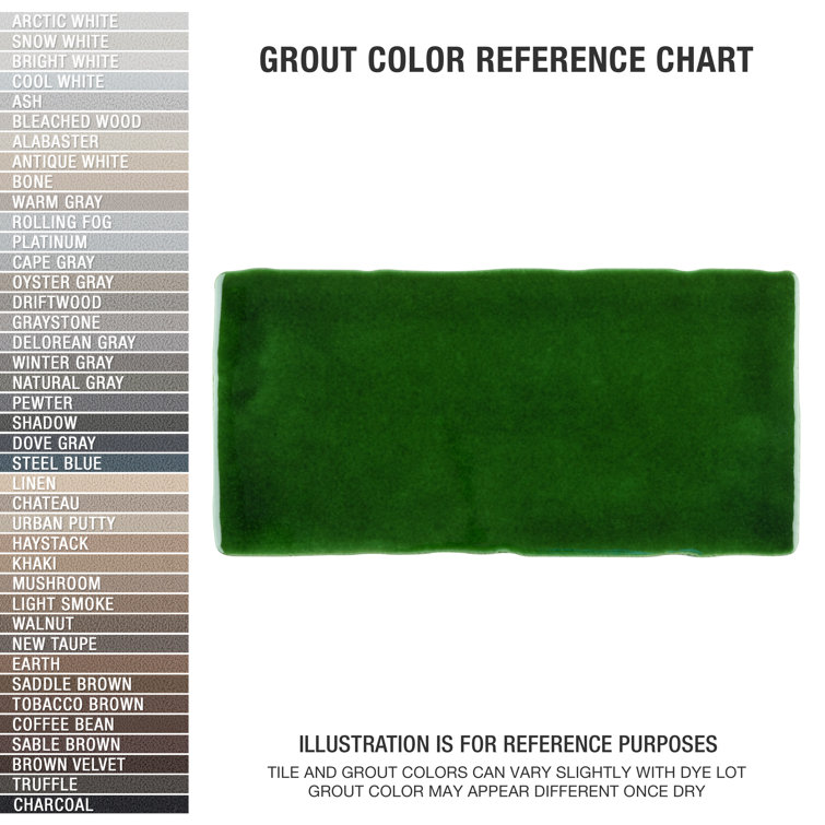 Viva Antic Verde 3" x 6" Green Ceramic Wall Tile