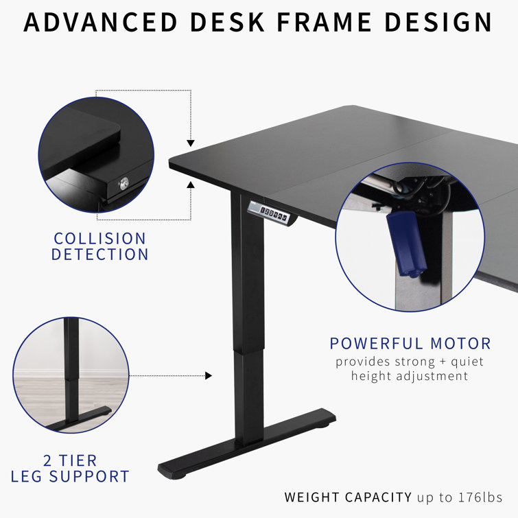Dark Walnut & Black Dual Motor 71'' Electric Standing Desk