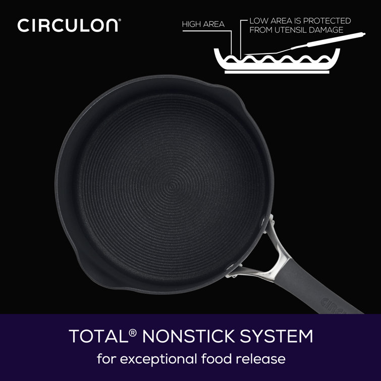 Radiance Gray 3 Quart Hard-Anodized Aluminum Nonstick Saucepan with Pour Spout