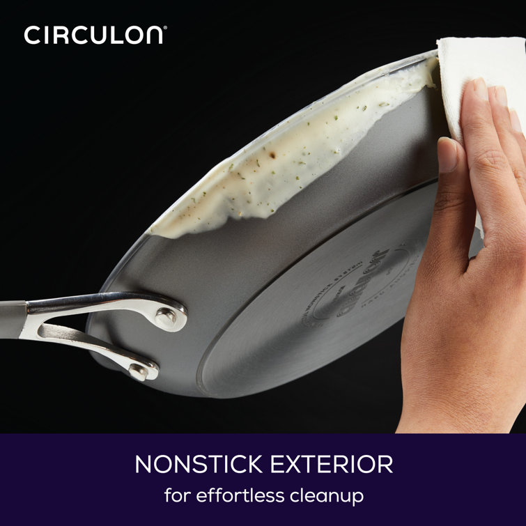 Circulon Radiance 12" Gray Aluminum Nonstick Deep Skillet with Lid