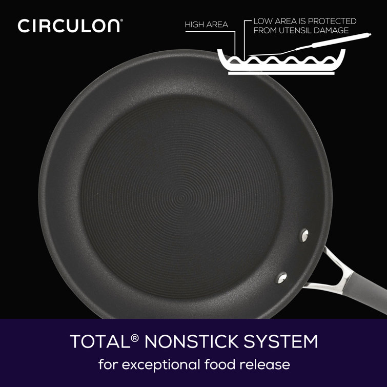Circulon Radiance 12" Gray Aluminum Nonstick Deep Skillet with Lid