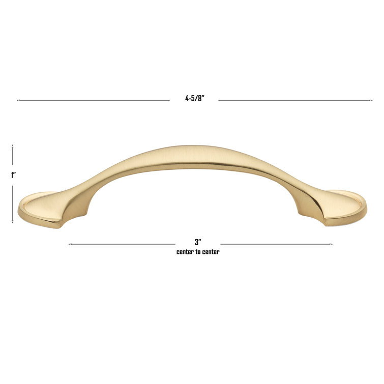 Gold Brushed Arch Cabinet Pull with Mounting Hardware