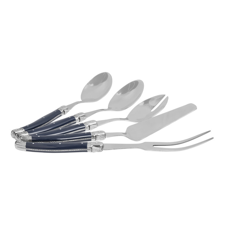 Navy Blue Stainless Steel 5-Piece Hostess Serving Set