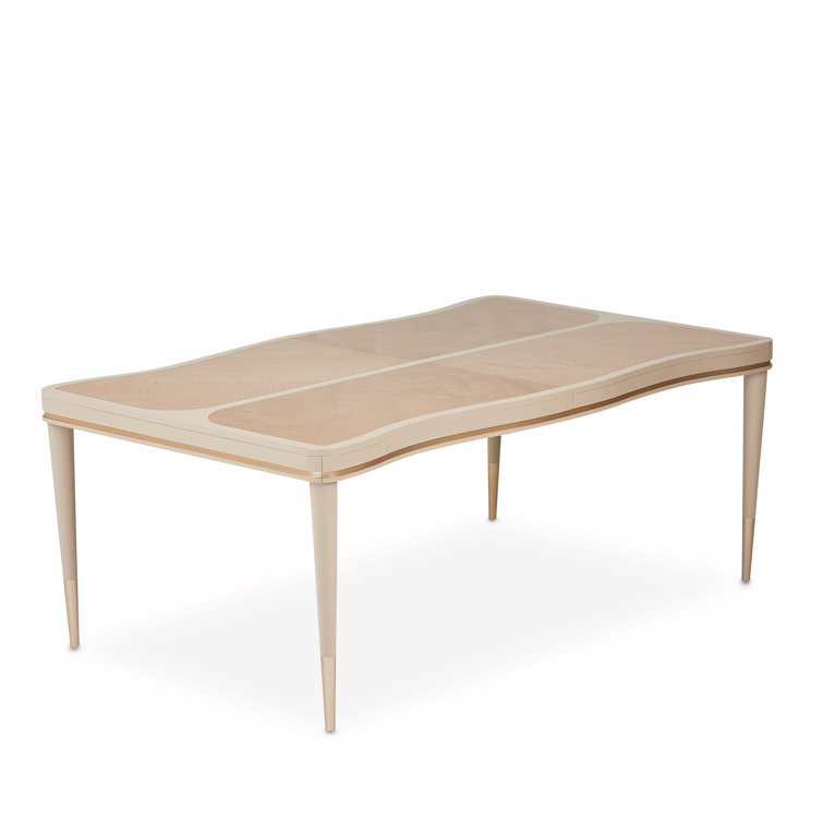 Blush Beige Extendable Rectangular Wood Dining Table