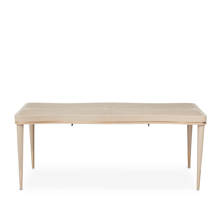 Blush Beige Extendable Rectangular Wood Dining Table