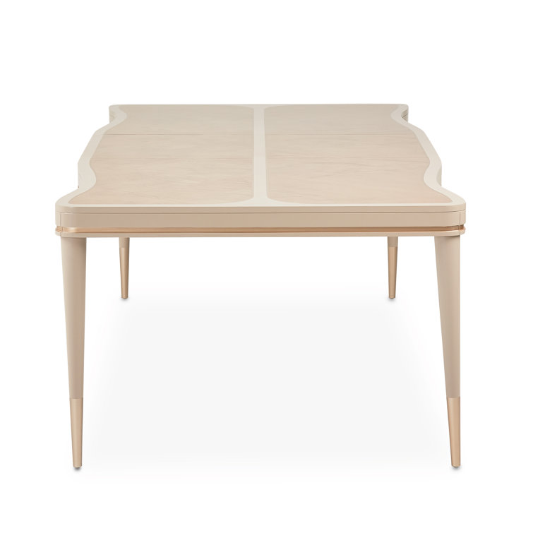 Blush Beige Extendable Rectangular Wood Dining Table