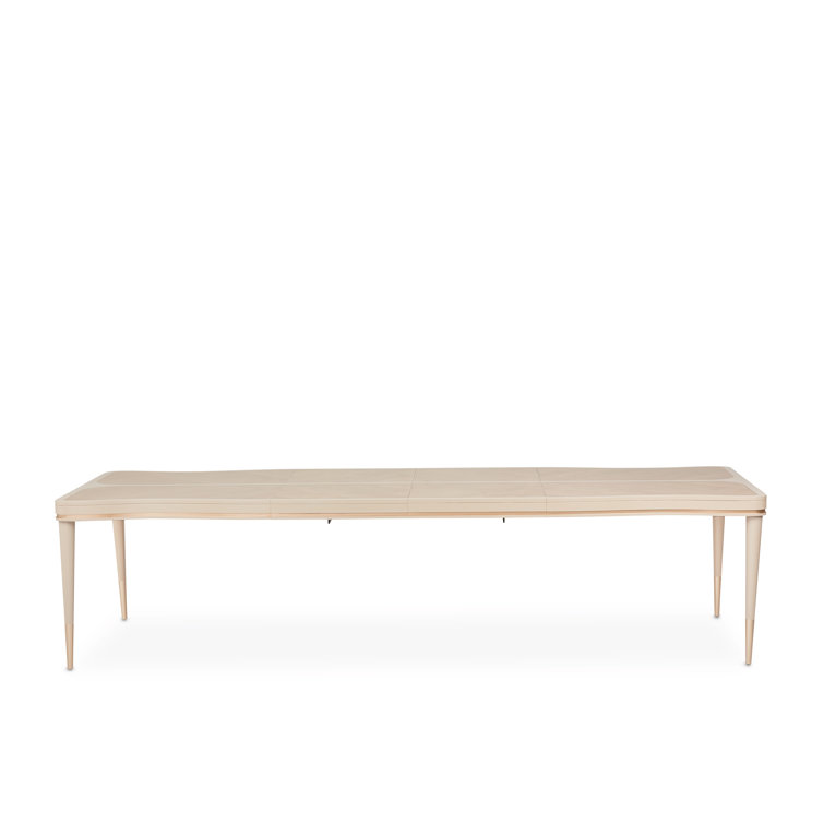 Blush Beige Extendable Rectangular Wood Dining Table
