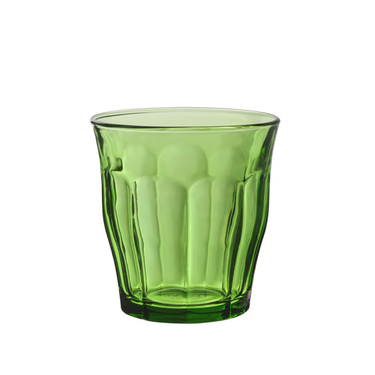 Green Tempered Glass Tumbler Set of 6, 10.38 oz