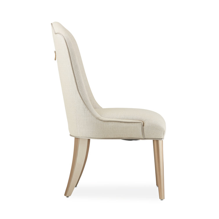 Blush Maple 9-Piece Dining Set with Pearl Upholstered Chairs