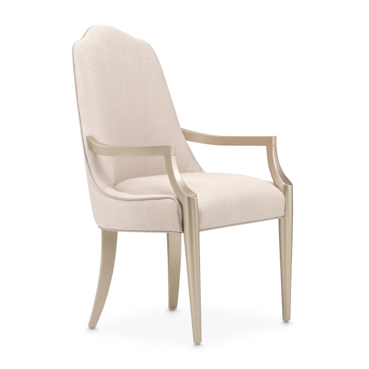 Blush Maple 9-Piece Dining Set with Pearl Upholstered Chairs