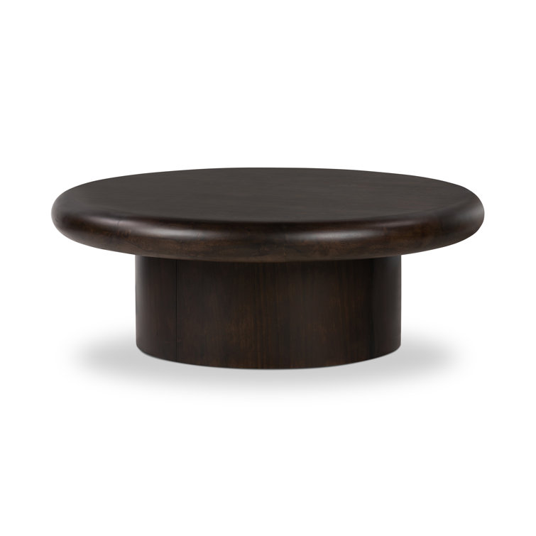 Charcoal Parawood Round Coffee Table with Storage