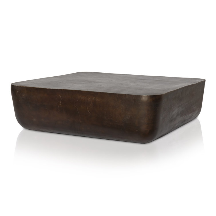 Basil Antique Rust Square Aluminum Outdoor Coffee Table