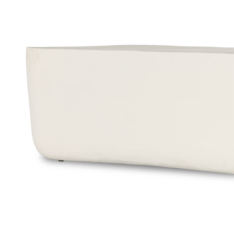 Eponine 50'' Matte White Metal Outdoor Coffee Table
