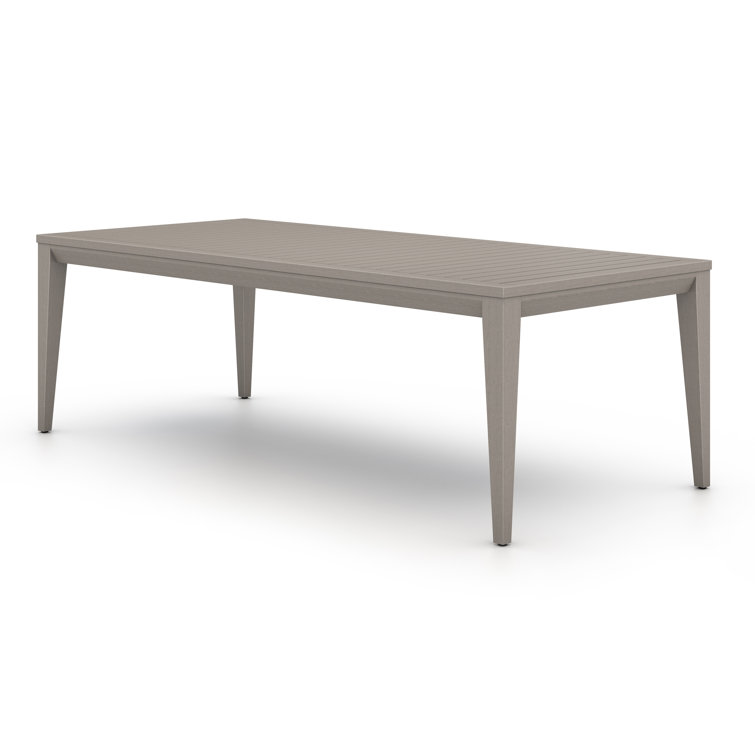 Weathered Gray Teak Rectangular Outdoor Dining Table