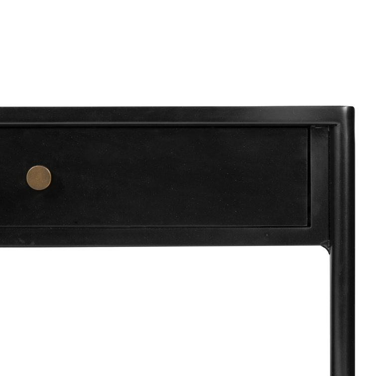 Contemporary Modern Black Iron Coffee Table with Storage